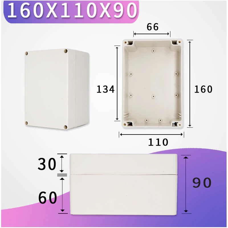 Caja de plástico 160x110x90mm Lisa Caja de plástico 160x110x90mm Lisa