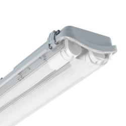 Pantalla Estanca Slim para dos Tubos LED 1500mm IP65 Conexión un Lateral